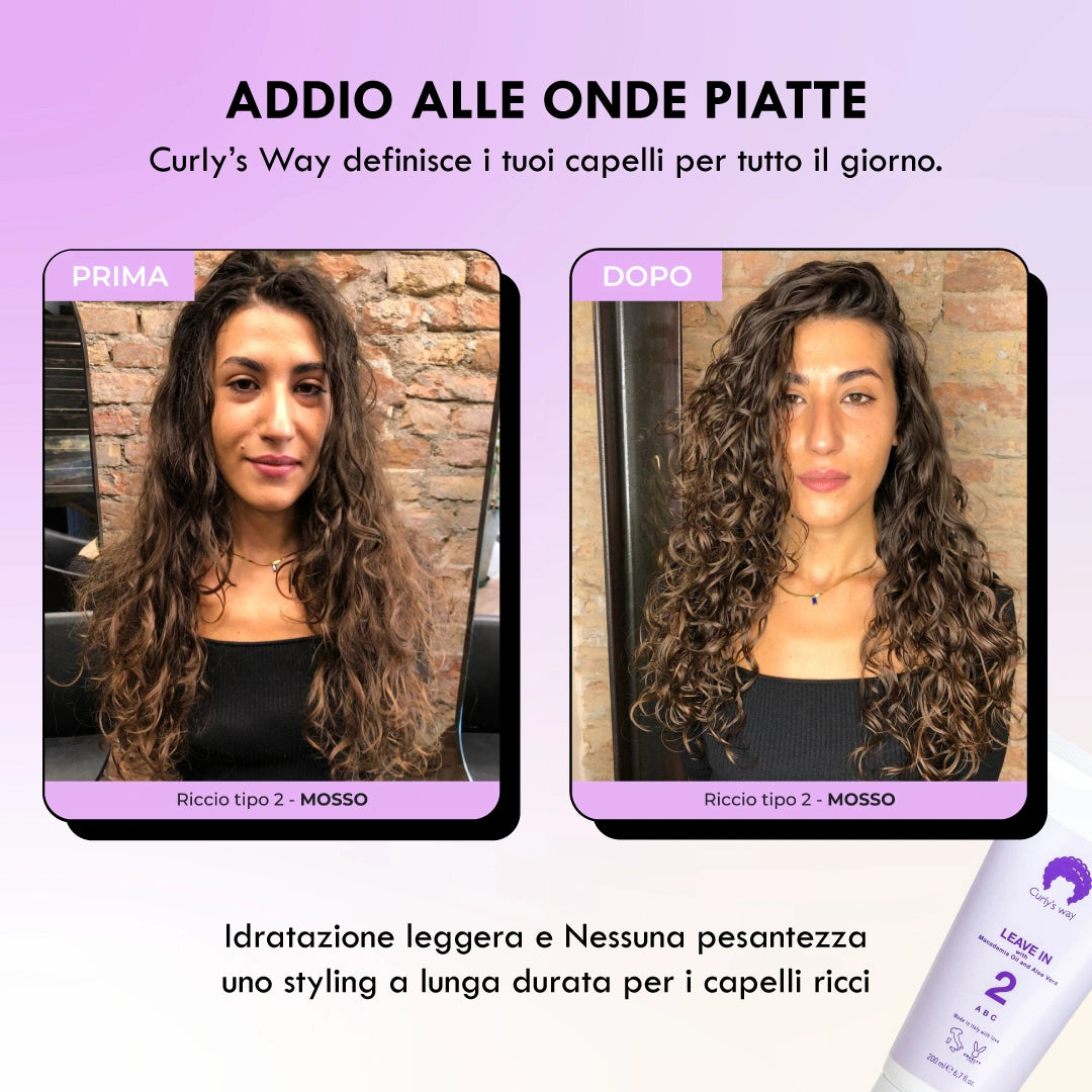 KIT Essenziale Capelli Mossi (Linea 2) + Nebulizzatore e Spazzola Districante 🍇
