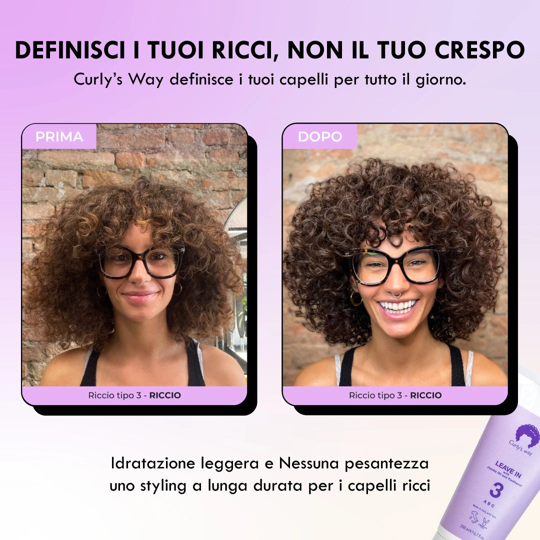 KIT Essenziale Capelli Ricci (Linea 3) + Nebulizzatore e Spazzola Districante 🍇