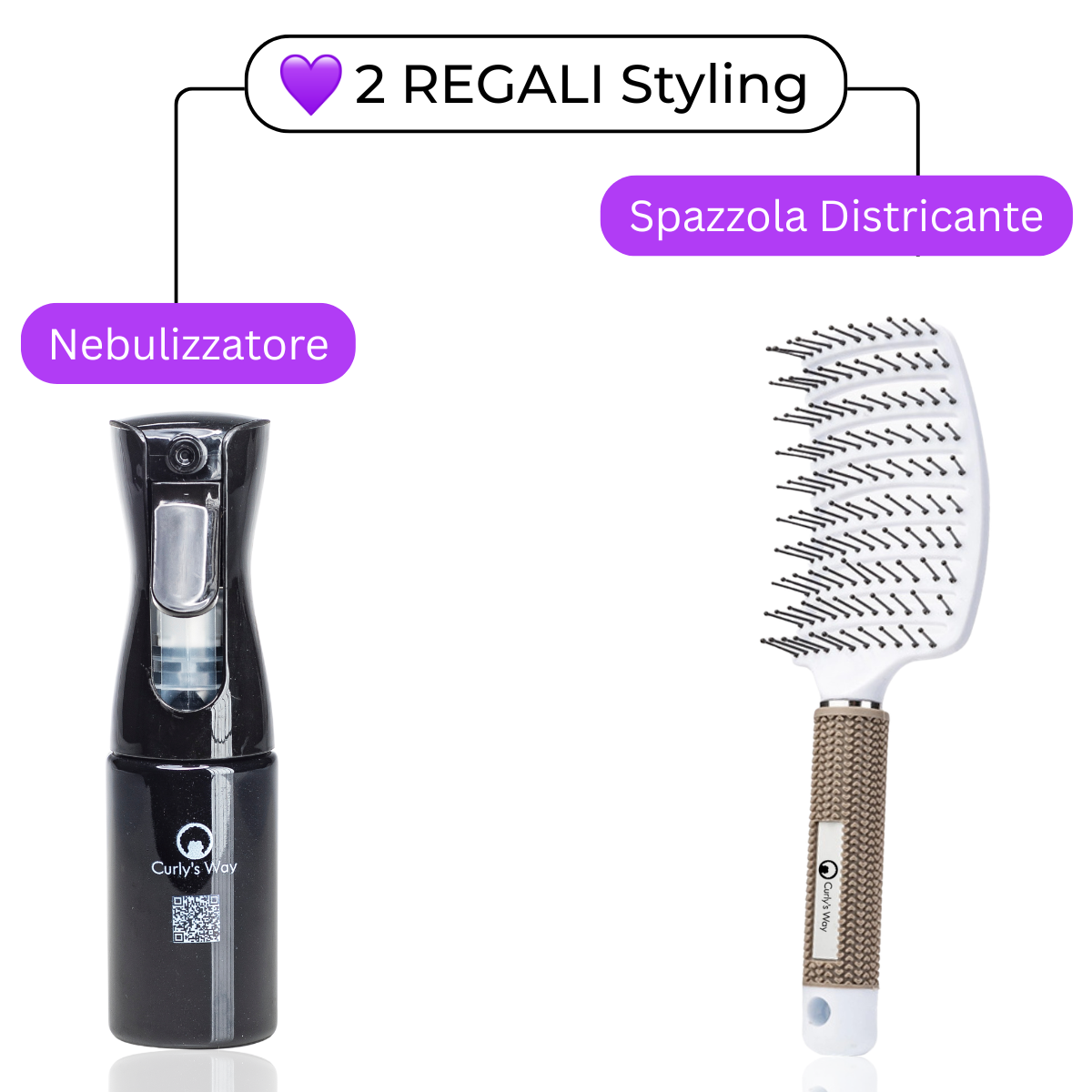 KIT Essenziale Capelli Afro(Linea 4) + Nebulizzatore e Spazzola Districante 🍇