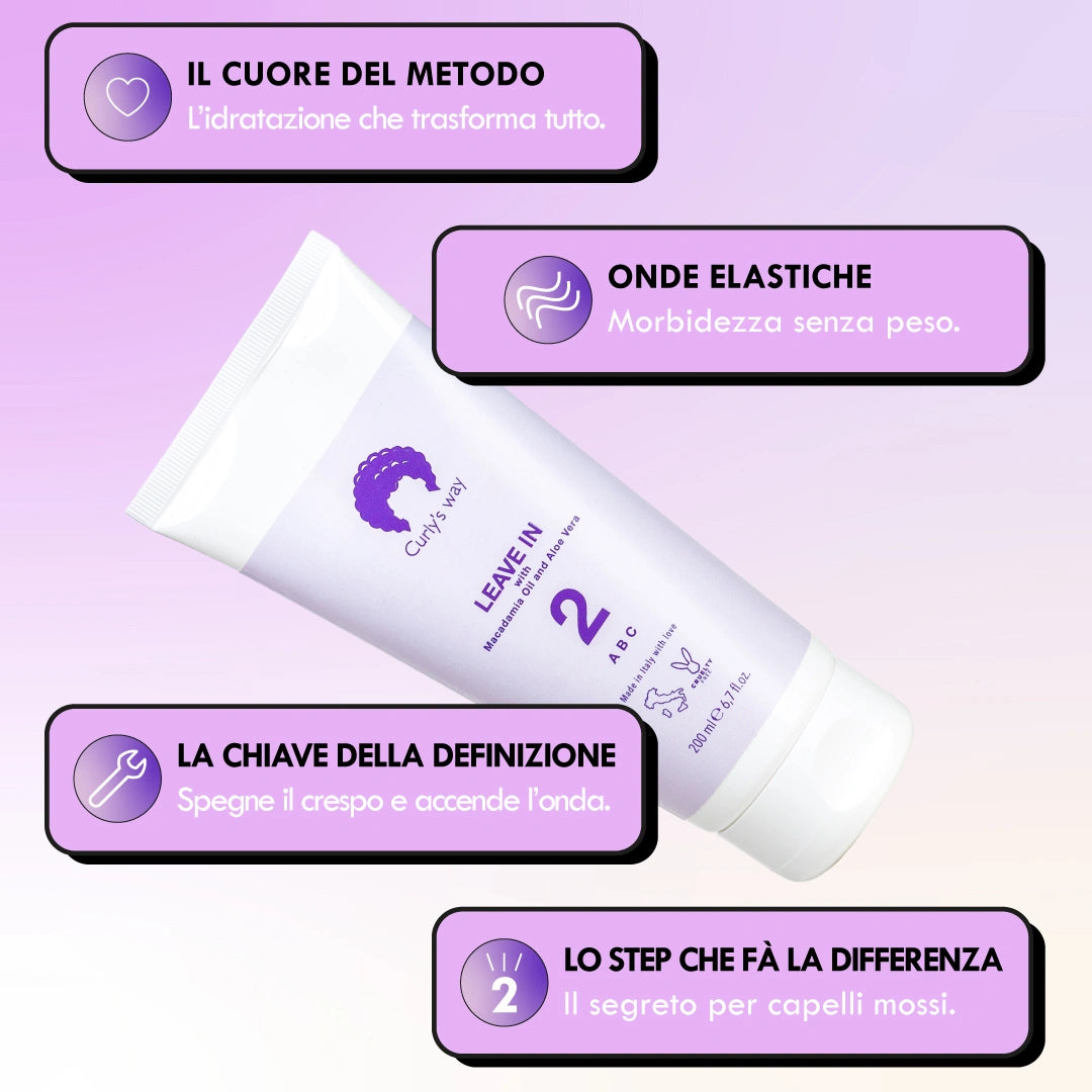 KIT Essenziale Capelli Mossi (Linea 2) + Nebulizzatore e Spazzola Districante 🍇