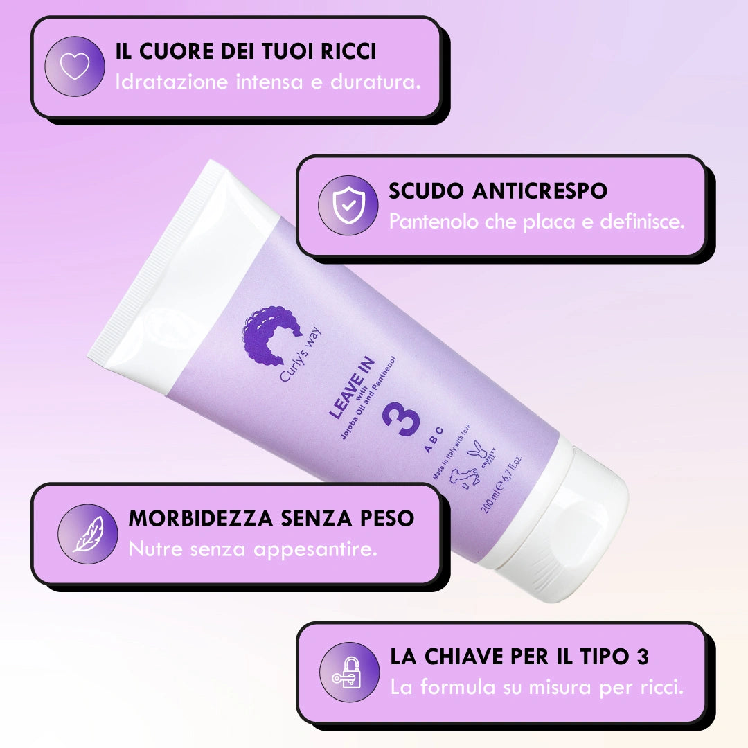 KIT Essenziale Capelli Ricci (Linea 3) + Nebulizzatore e Spazzola Districante 🍇